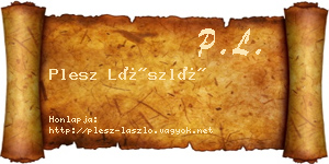 Plesz László névjegykártya